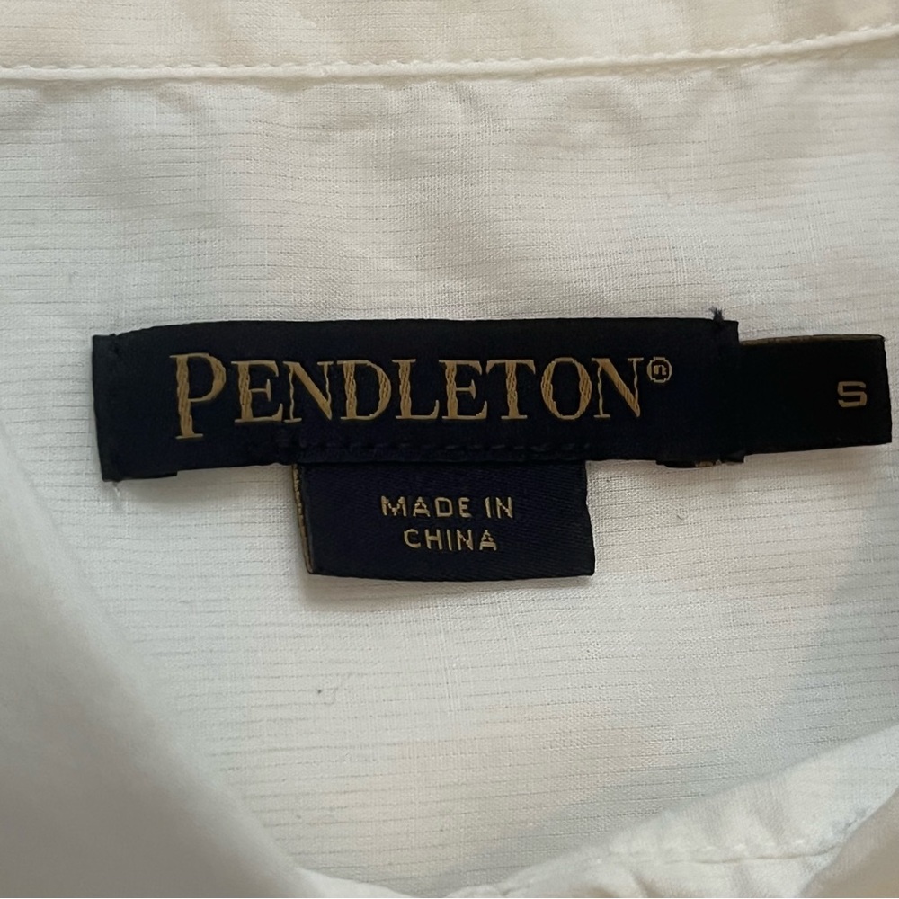 Pendleton White Sheer Button Down Shirt Size Small - image 4